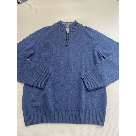 Giasone Men’s Merino Wool Cashmere Italy Blue Sweater Size Large - Picture 1 of 7